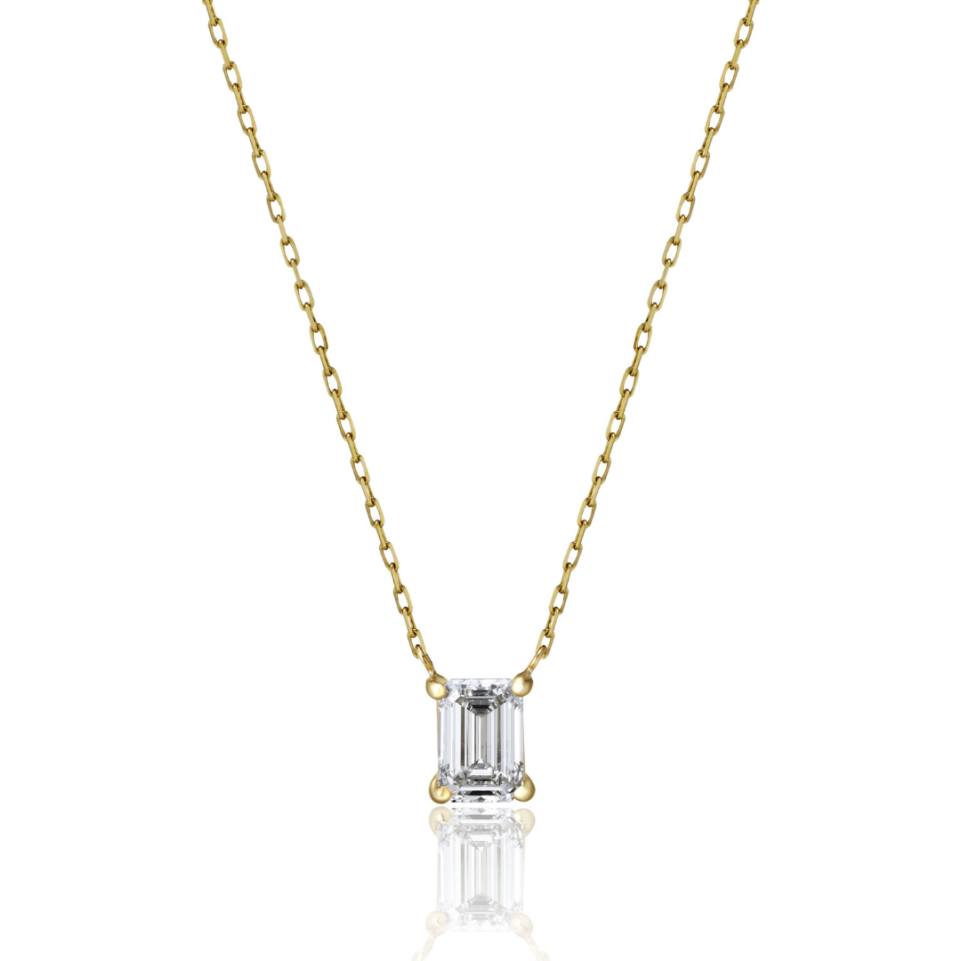 1carat EmeraldCut Necklace