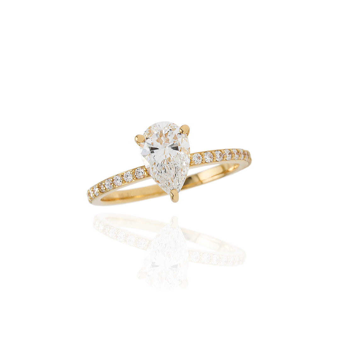 1carat PearShapeCut Half EternityRing