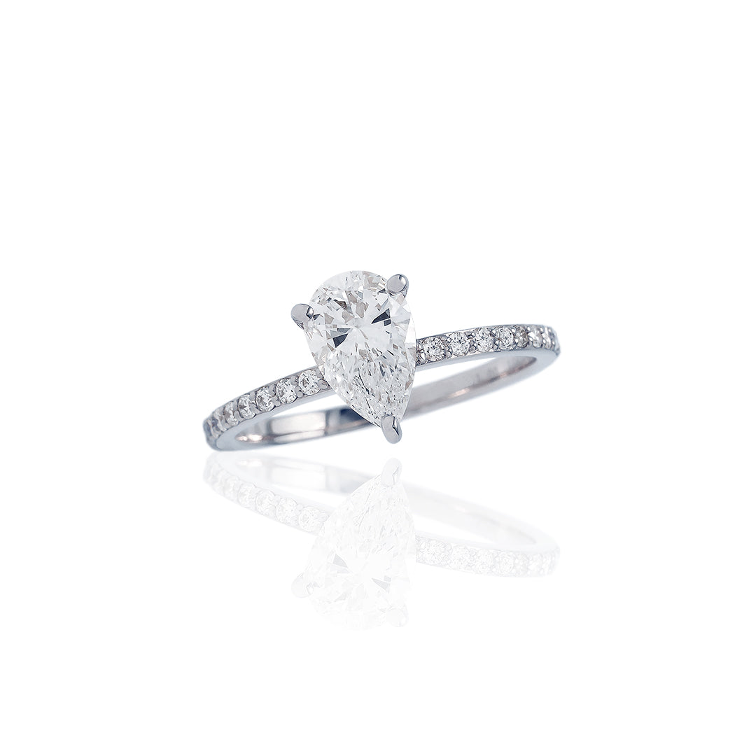 1carat PearShapeCut Half EternityRing