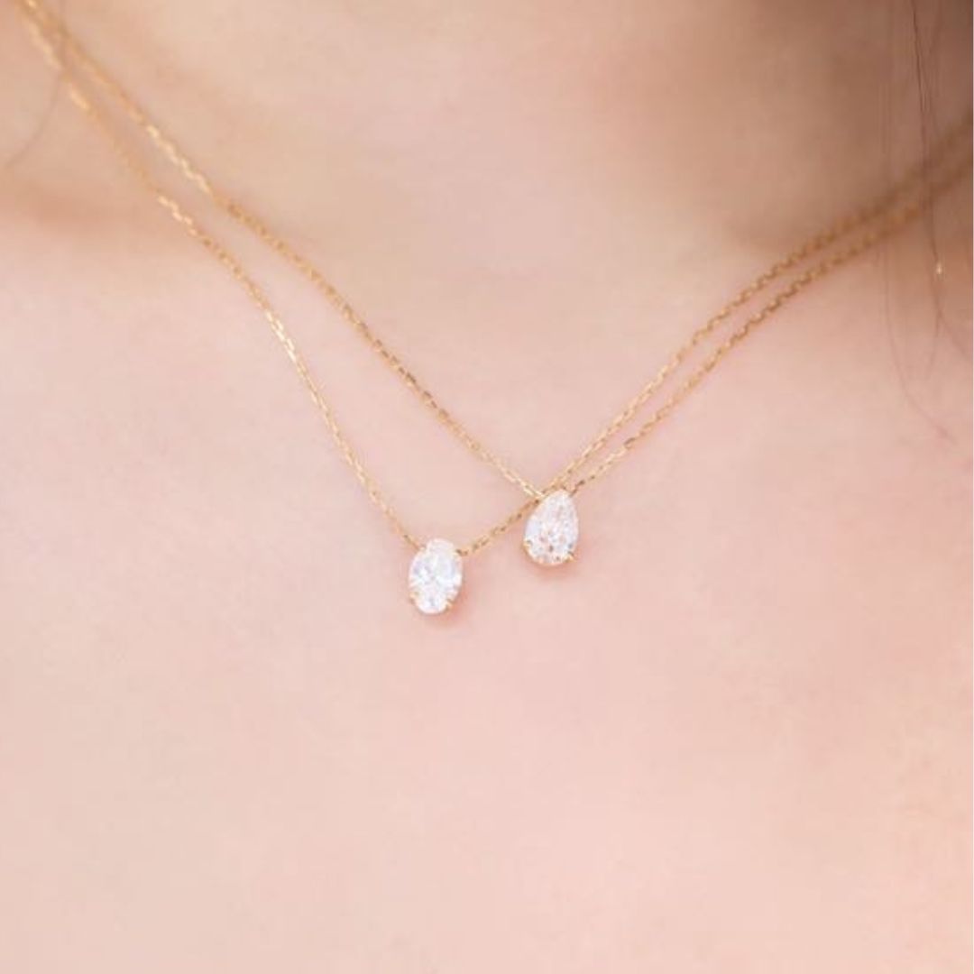 1carat PearShapeCut Necklace