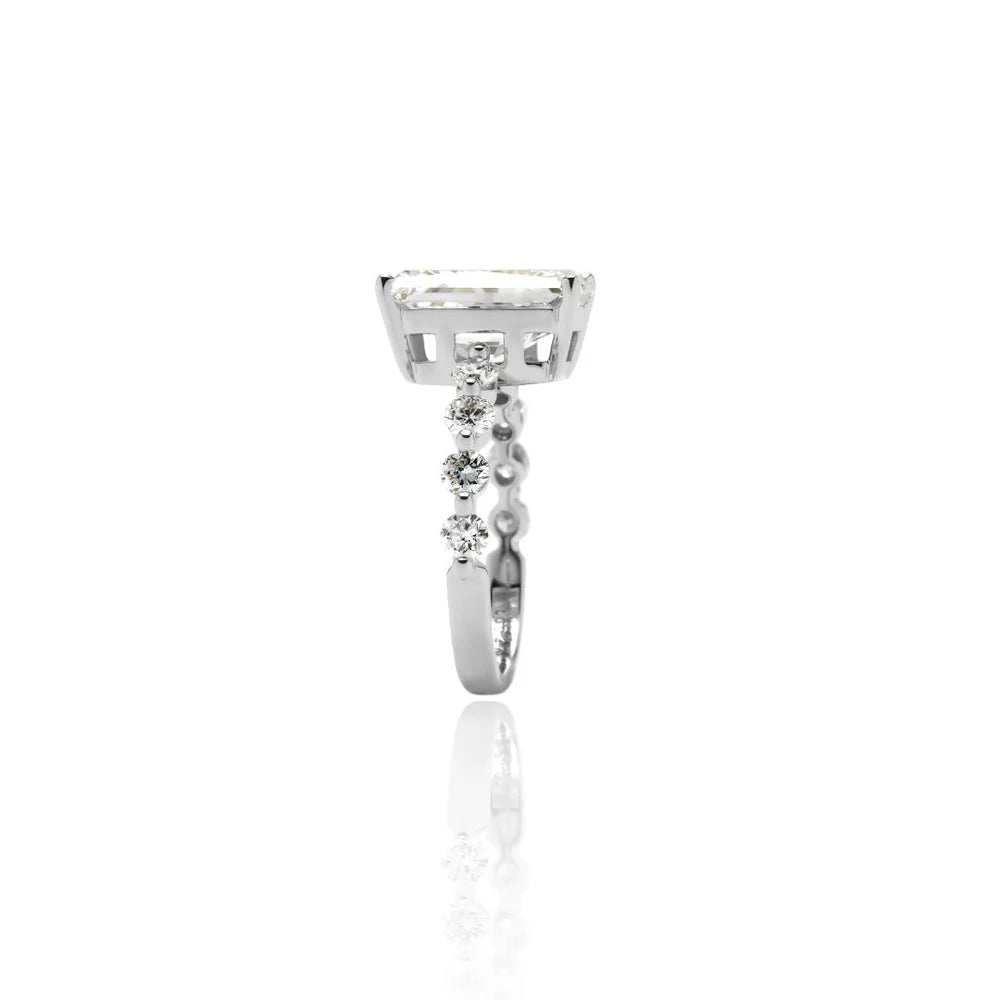 4Carat RadiantCut Half EternityRing/ Round 0.60Carat