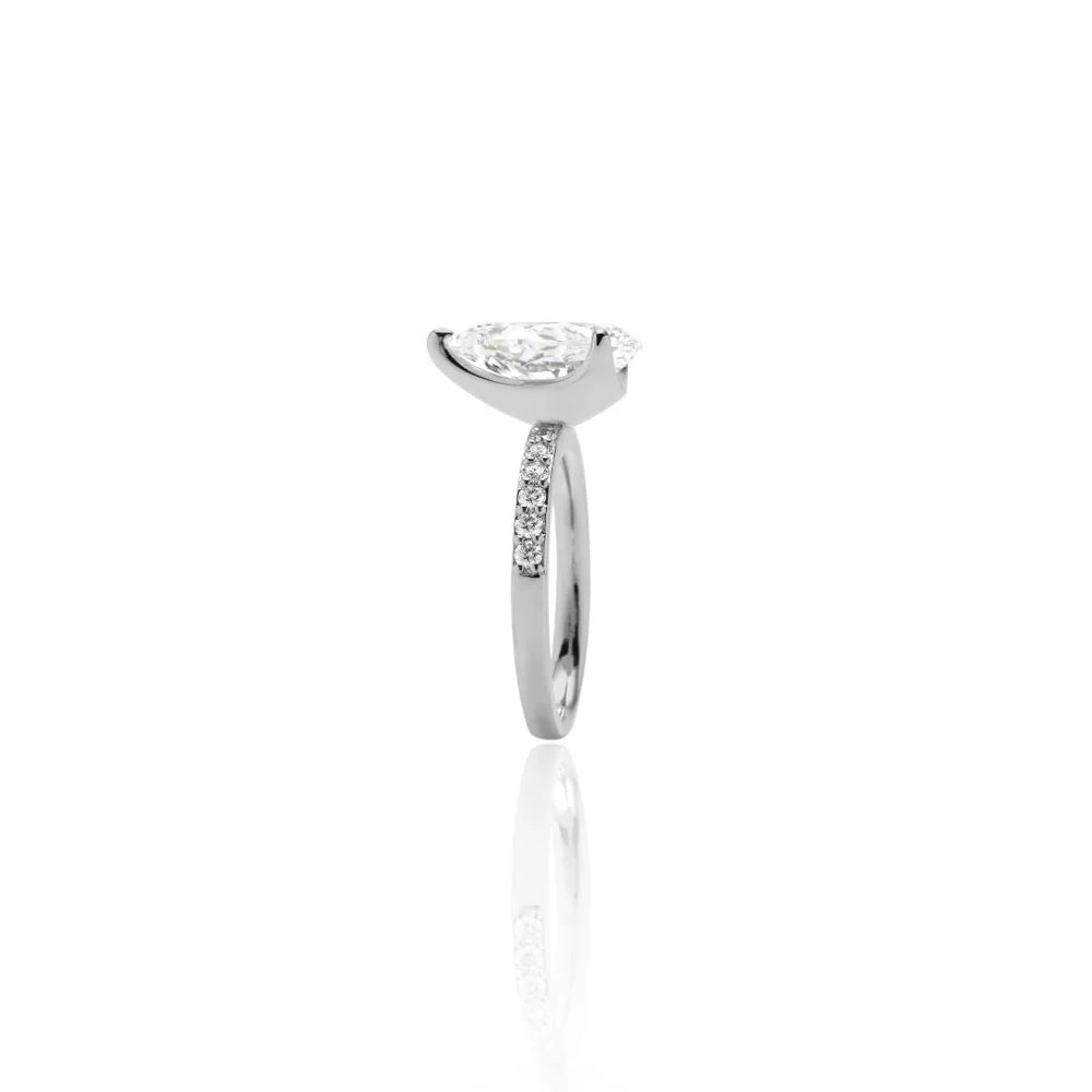3Carat PearShapeCut Half EternityRing