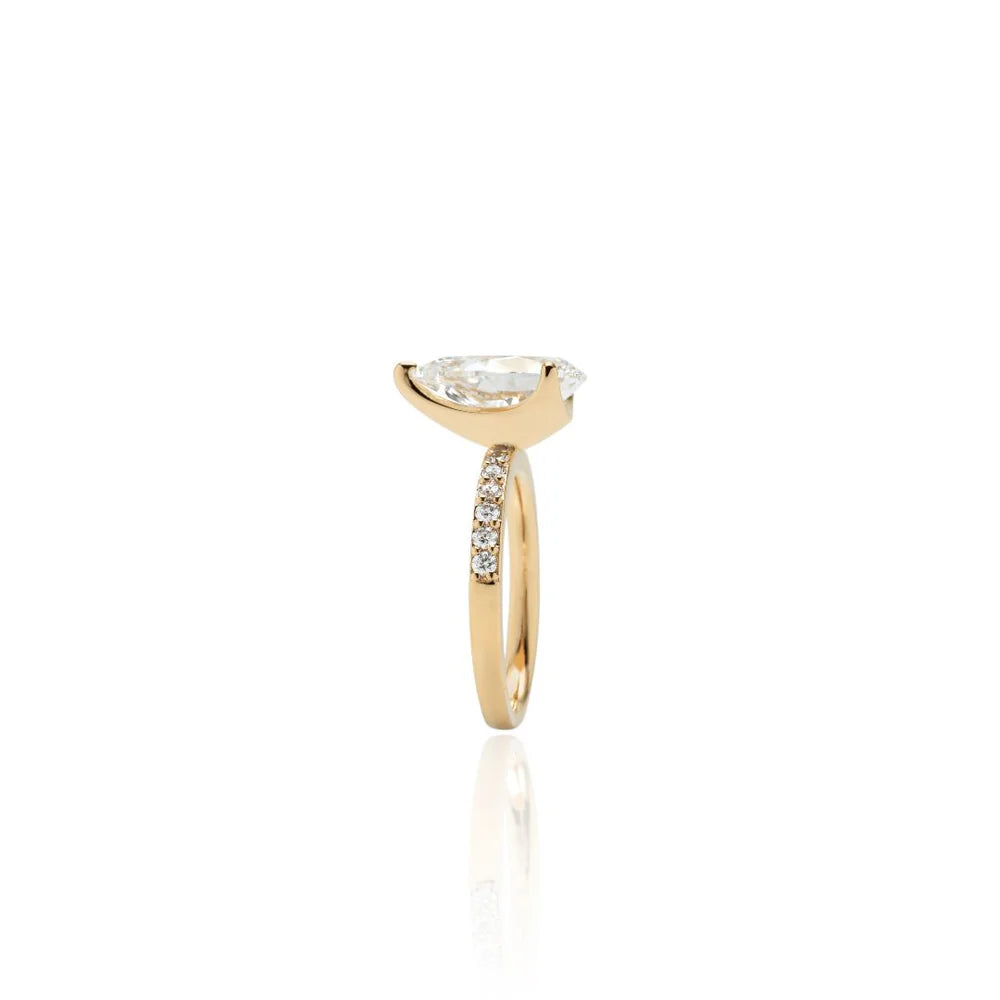 3Carat PearShapeCut Half EternityRing