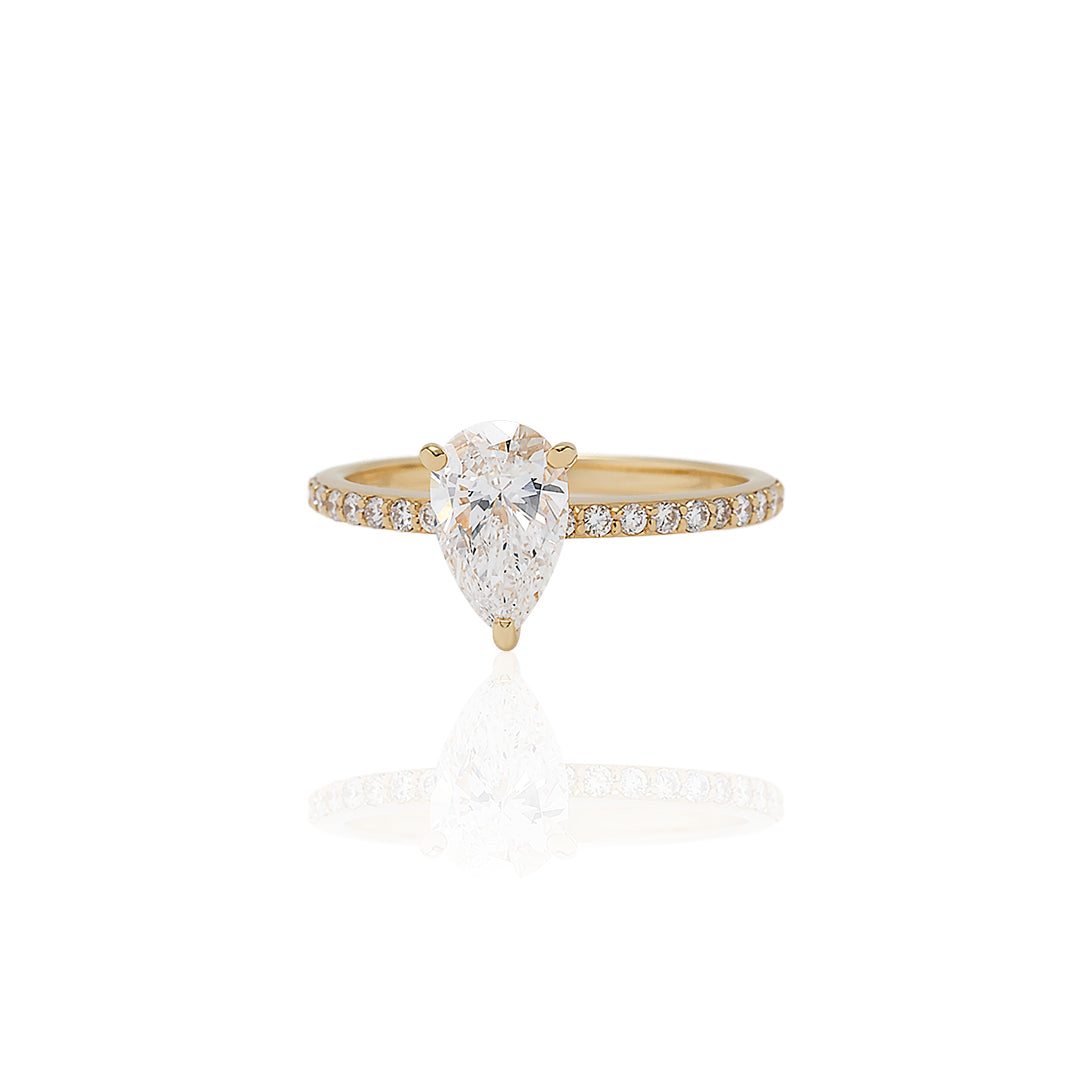 1carat PearShapeCut Half EternityRing