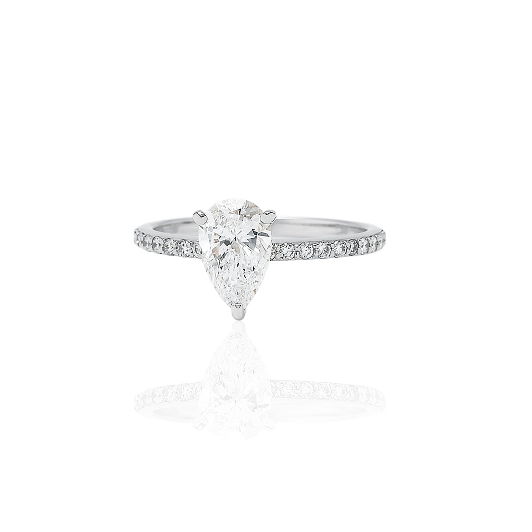 1carat PearShapeCut Half EternityRing