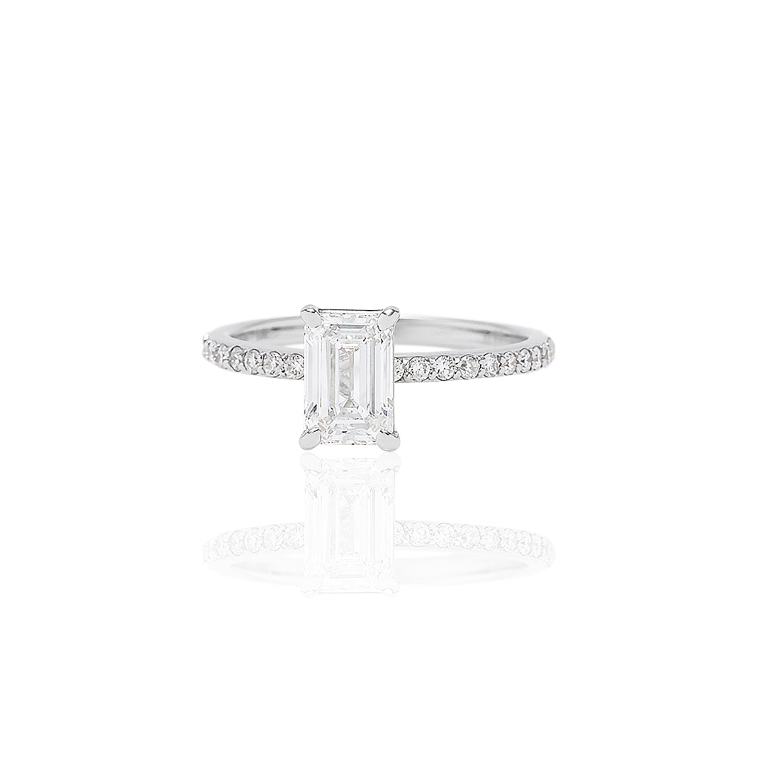 1carat EmeraldCut Half EternityRing