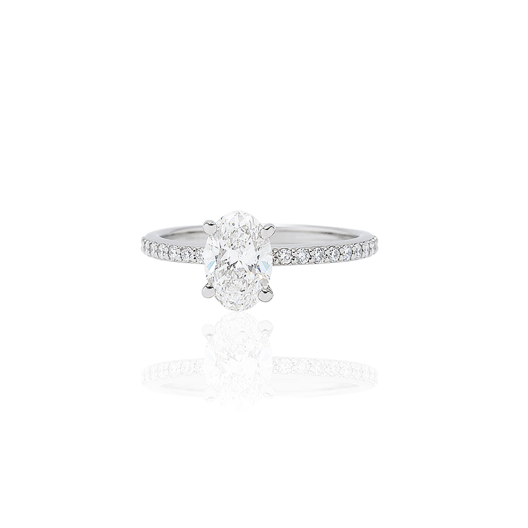 1carat OvalCut Half EternityRing